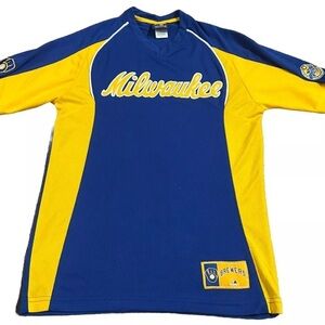 Milwaukee Brewers Majestic MLB Cooperstown World Series 1982 Jersey Mens Small